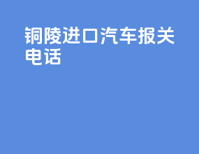 铜陵进口汽车报关电话