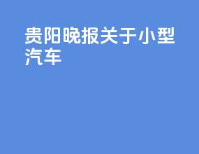 贵阳晚报关于小型汽车