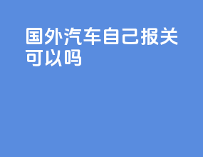 国外汽车自己报关可以吗