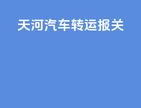 天河汽车转运报关
