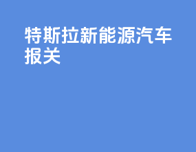 特斯拉新能源汽车报关