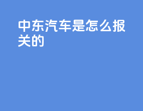 中东汽车是怎么报关的