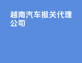 越南汽车报关代理公司