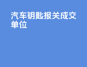 汽车钥匙报关成交单位