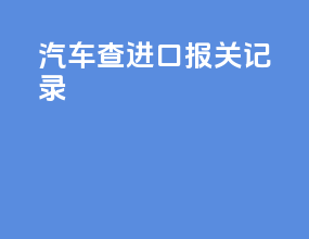 汽车查进口报关记录