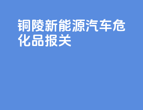铜陵新能源汽车危化品报关
