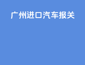 广州进口汽车报关