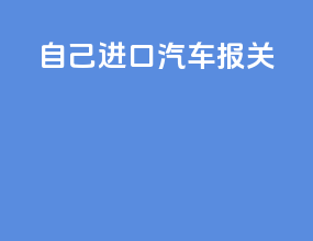 自己进口汽车报关