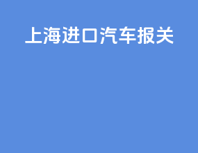 上海 进口汽车报关