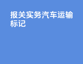 报关实务汽车运输标记