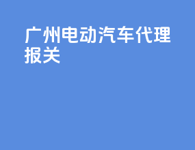 广州电动汽车代理报关