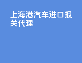 上海港汽车进口报关代理