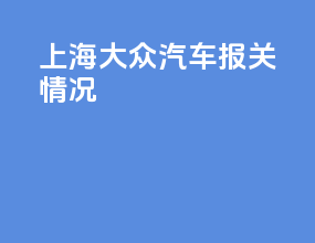 上海大众汽车报关情况