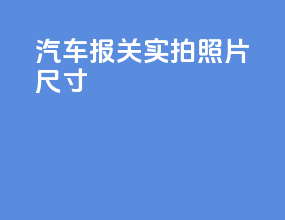 汽车报关实拍照片尺寸