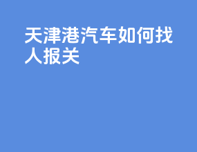 天津港汽车如何找人报关