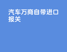 汽车万商自带进口报关