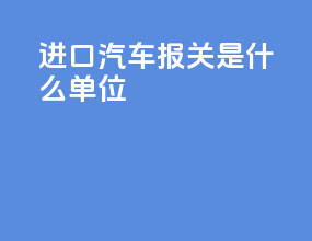 进口汽车报关是什么单位