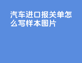 汽车进口报关单怎么写样本图片