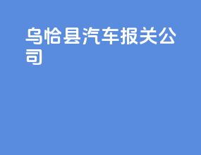 乌恰县汽车报关公司