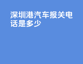 深圳港汽车报关电话是多少