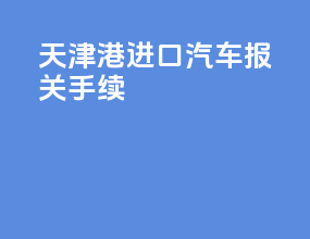 天津港进口汽车报关手续