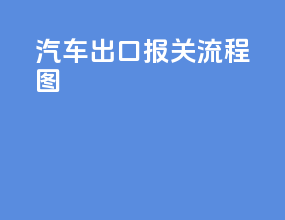 汽车出口报关流程图