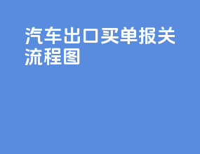 汽车出口买单报关流程图