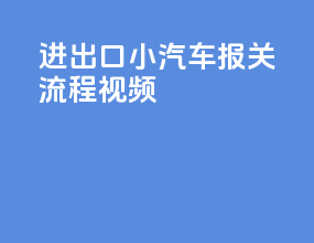 进出口小汽车报关流程视频
