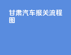 甘肃汽车报关流程图