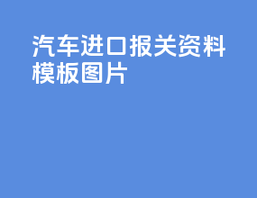 汽车进口报关资料模板图片