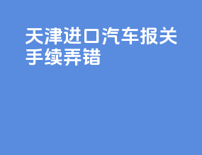 天津进口汽车报关手续弄错