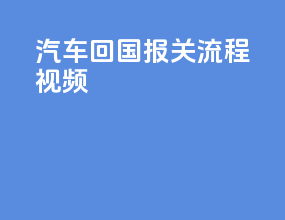 汽车回国报关流程视频