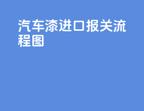 汽车漆进口报关流程图