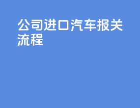 公司进口汽车报关流程
