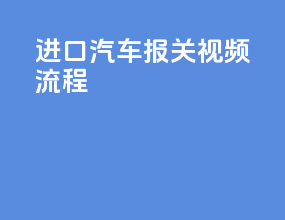 进口汽车报关视频流程
