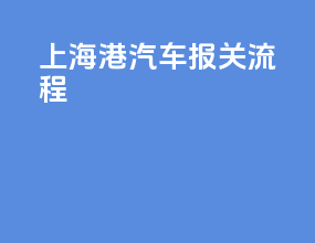 上海港汽车报关流程