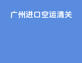 广州进口空运清关