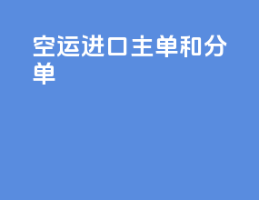 空运进口主单和分单