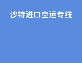 沙特进口空运专线