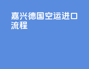 嘉兴德国空运进口流程