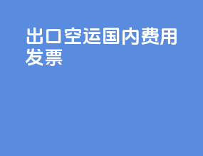 出口空运国内费用发票