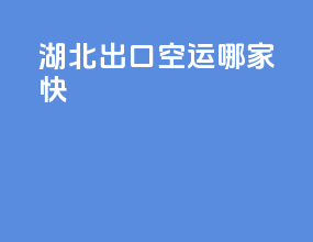 湖北出口空运哪家快