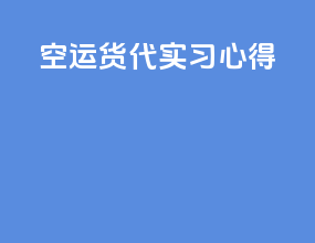 空运货代实习心得
