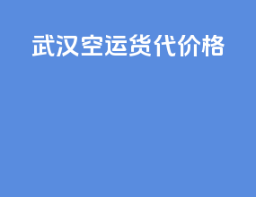 武汉空运货代价格