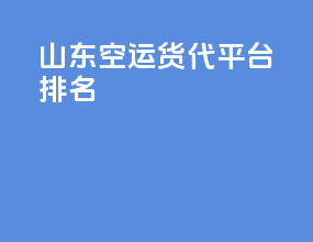 山东空运货代平台排名