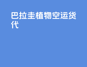 巴拉圭植物空运货代