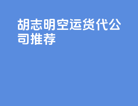 胡志明空运货代公司推荐