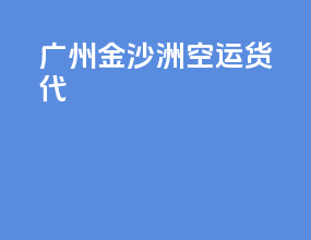 广州金沙洲空运货代