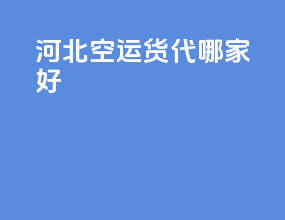 河北空运货代哪家好