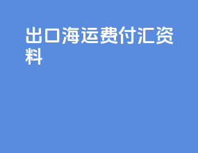 出口海运费付汇资料